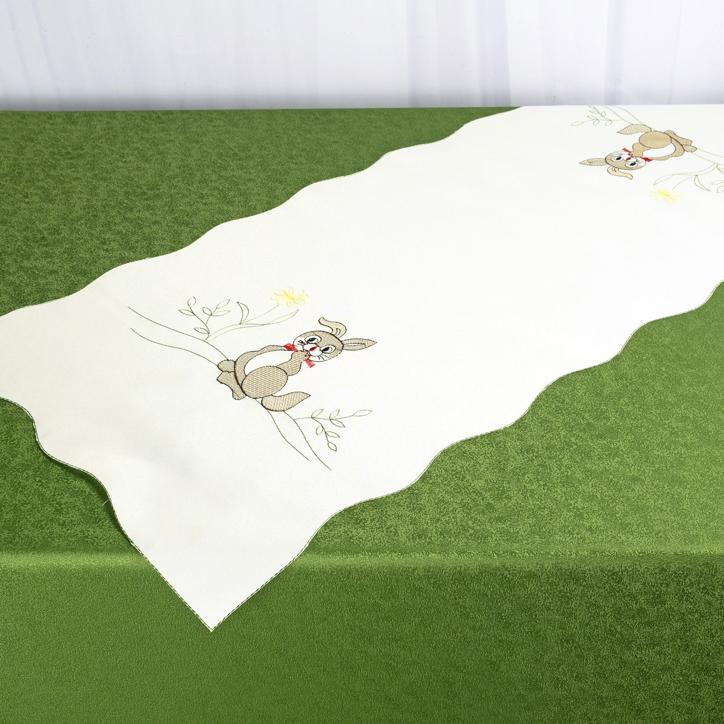 Fischer window pictures table runner "Easter Bunny" size 40x90cm