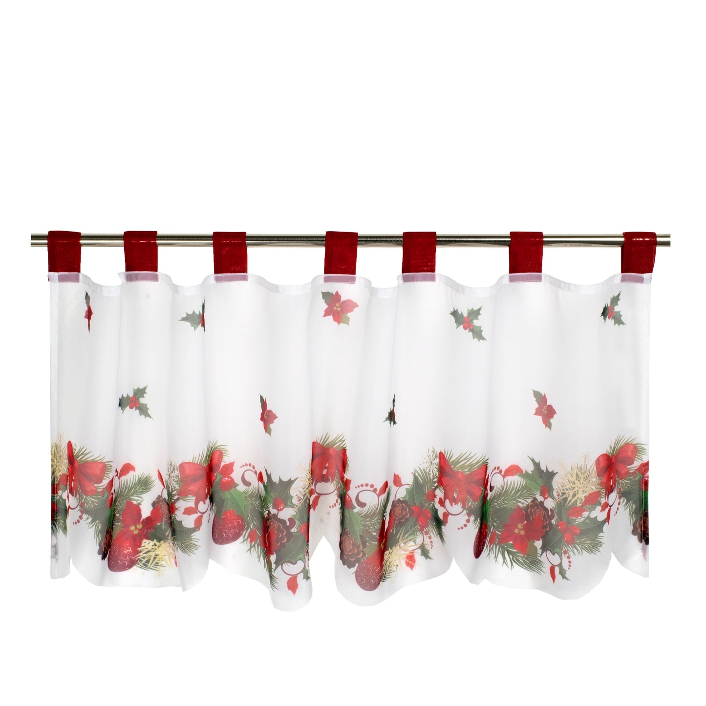 Fischer Fensterbilder Scheibengardiene mit Digitaldruck "Weihnachts-Ranke"