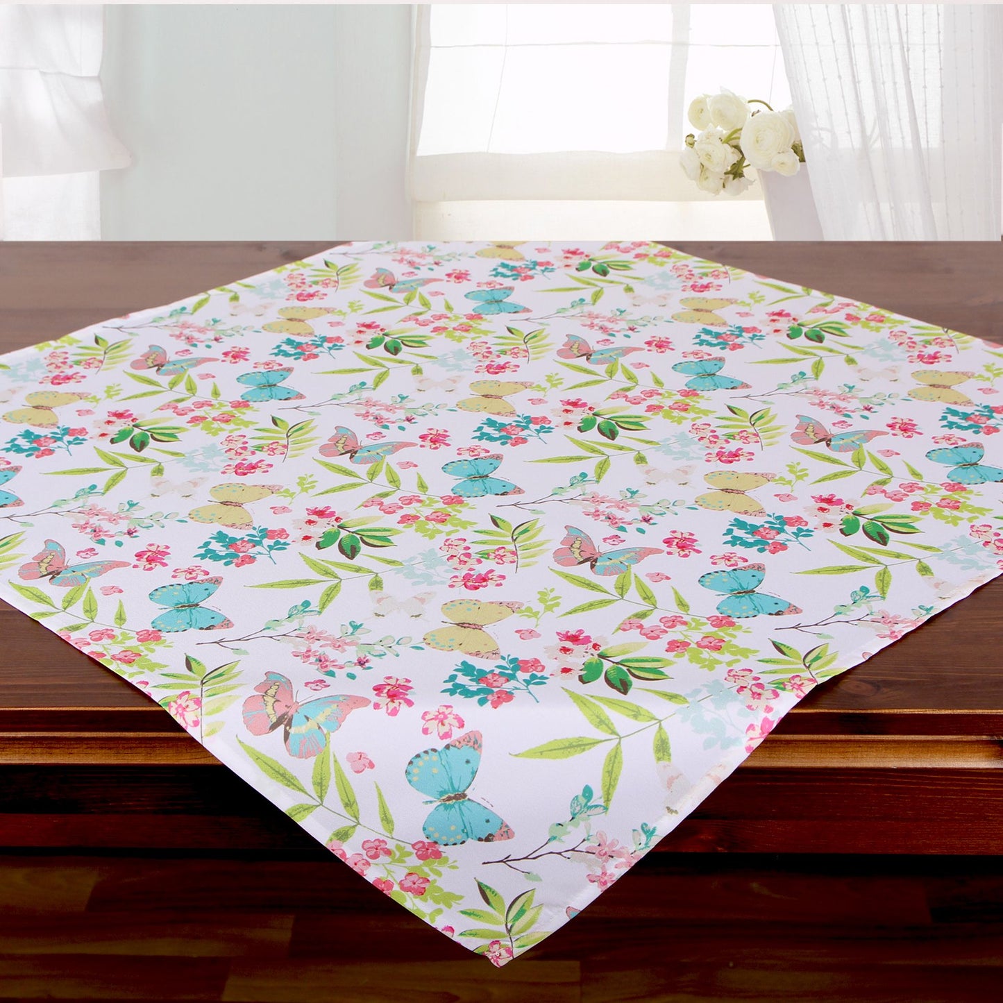 Tischdecke mit Digitaldruck 85x85cm "Sommerblumen"