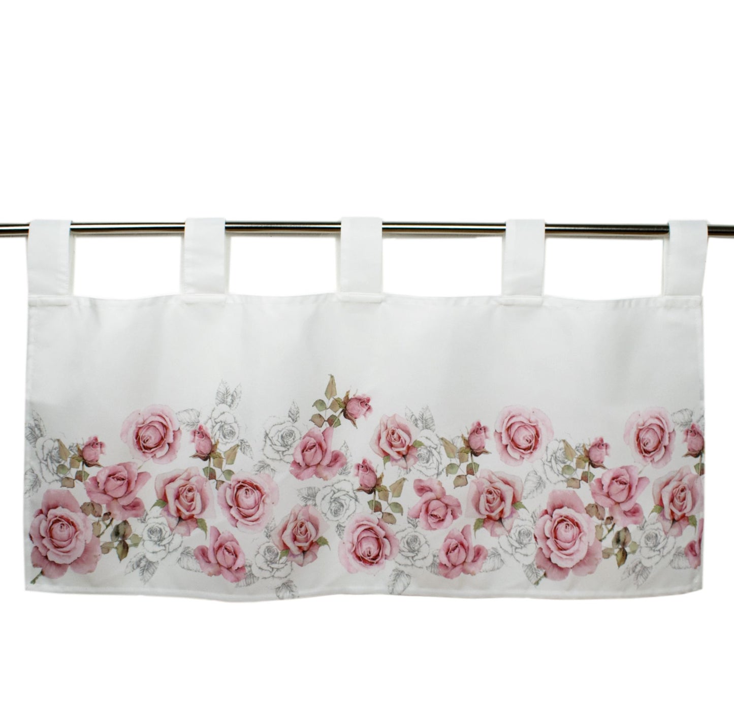 Scheibengardine 47x90cm mit Digitaldruck "Rosen"