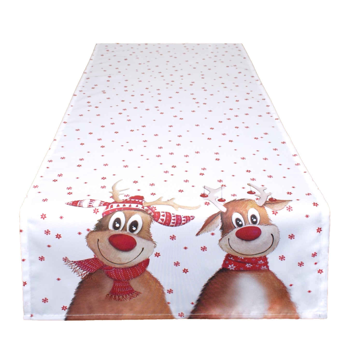 Fischer Fensterbilder Weihnachts Tischläufer "Weihnachts Rentier" gelb 40 x 140 cm