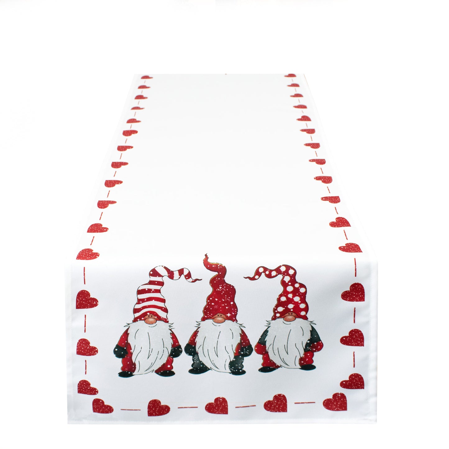 Fischer Fensterbilder Tischläufer "Wichtel mit Herz" in dänischen Stil 40x140 cm