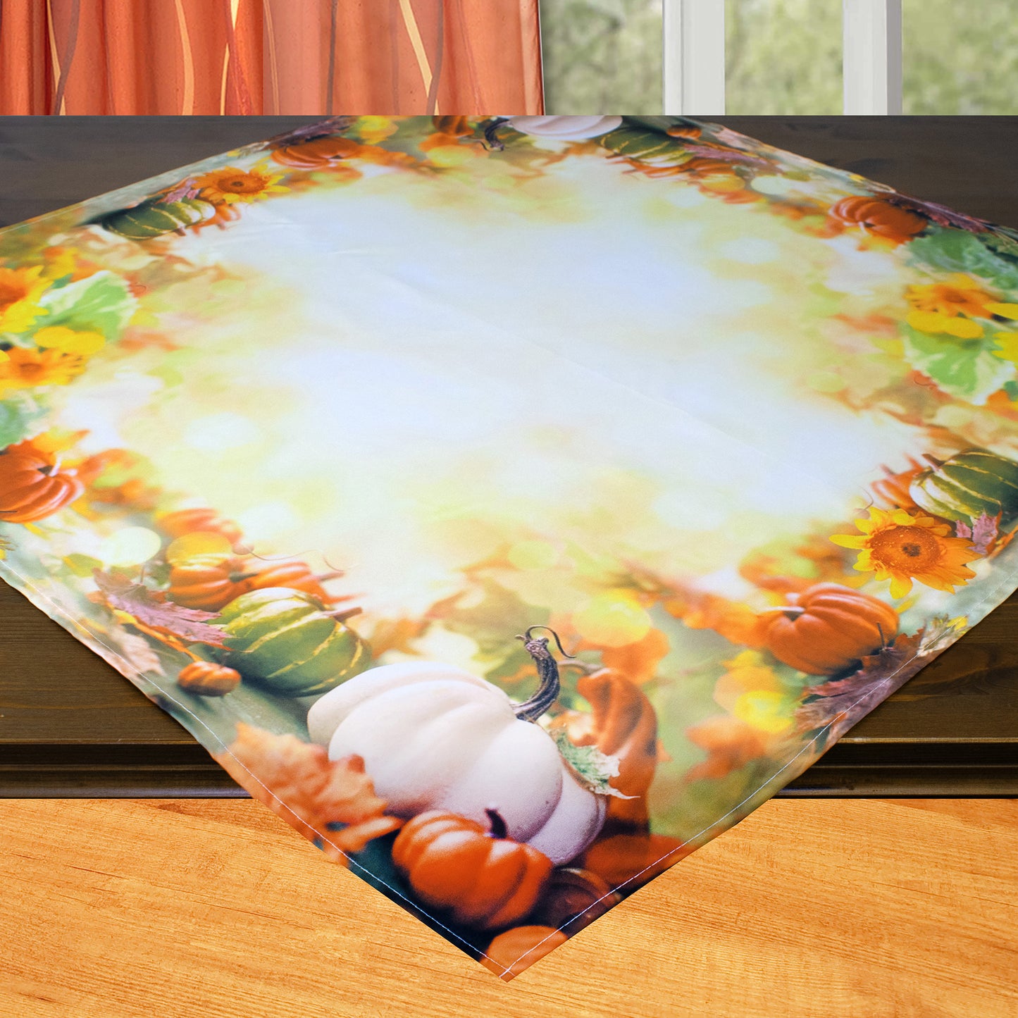 Fischer window pictures autumn autumn leaves pumpkin yellow tablecloth 85 x 85cm