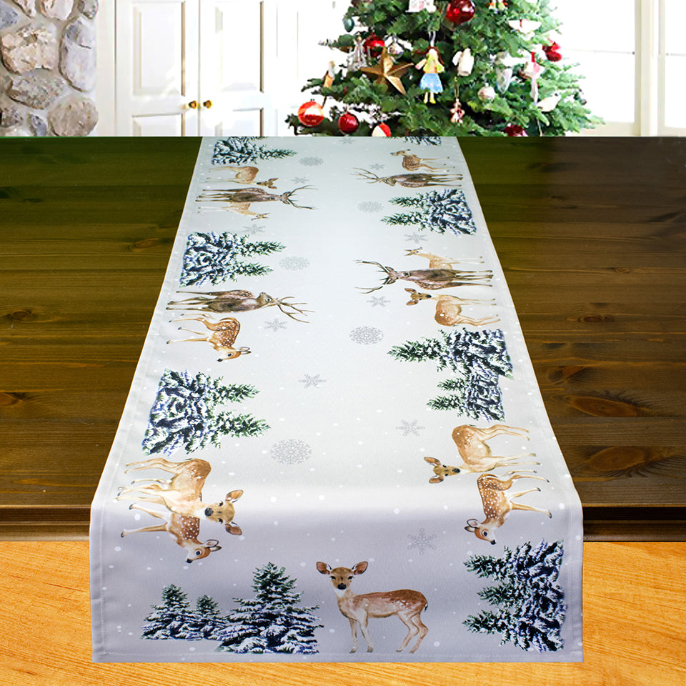 Fischer window pictures table runner "Animals in the Forest" 40x140cm