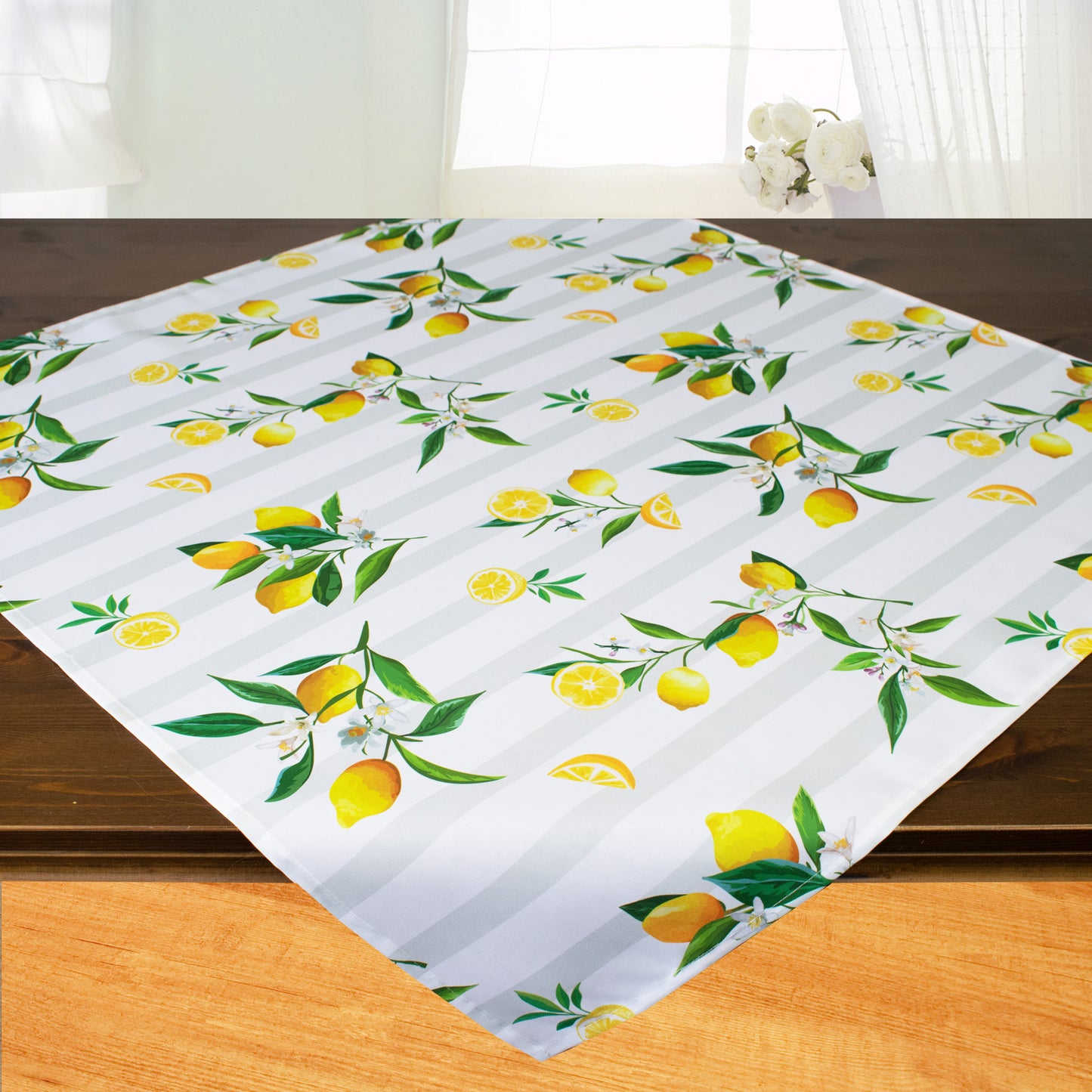 Fischer window pictures tablecloth with digital print "Lemons" 85x85 cm