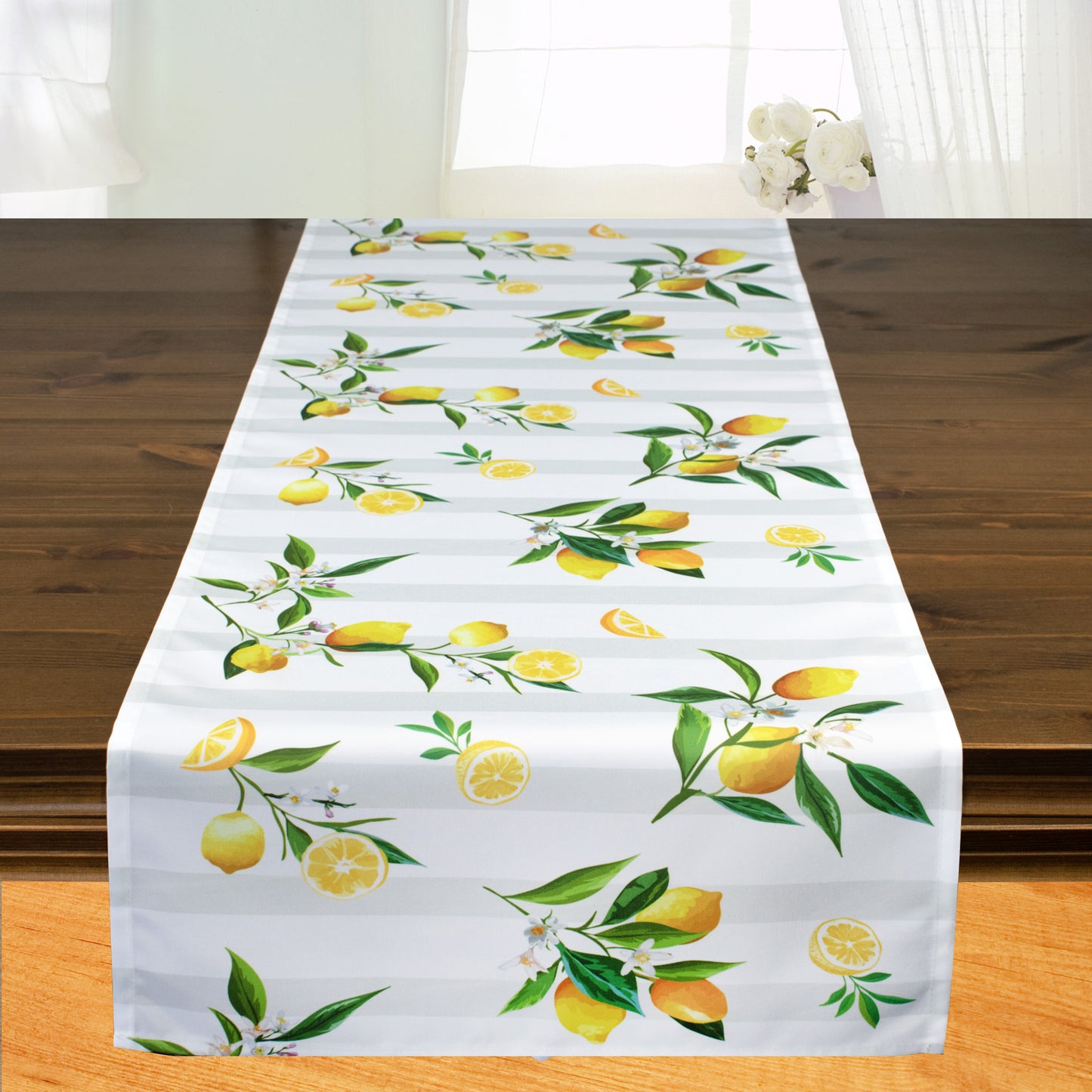 Fischer Fensterbilder Tischläufer mit Digitaldruck "Zitronen" 40x140 cm