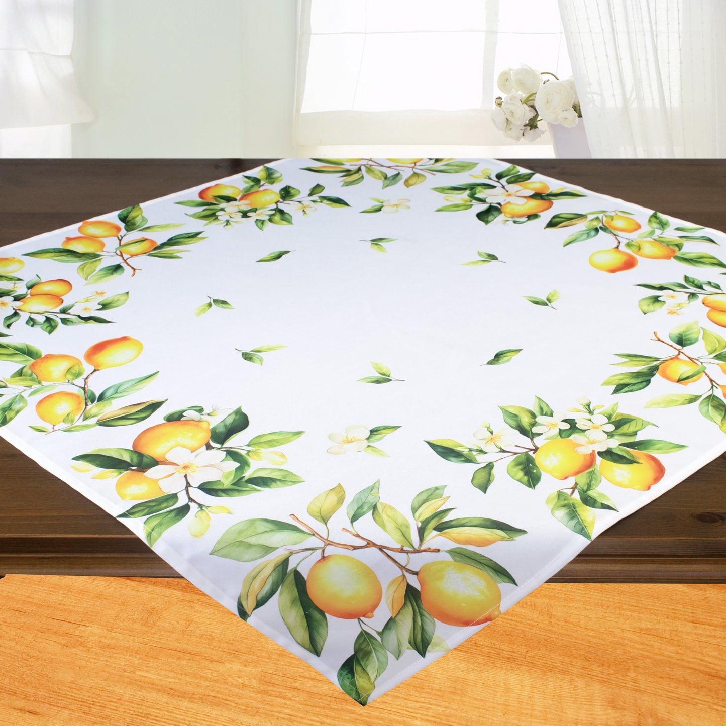 Fischer window pictures tablecloth 85 x 85cm with digital print "Toscana Lemons"
