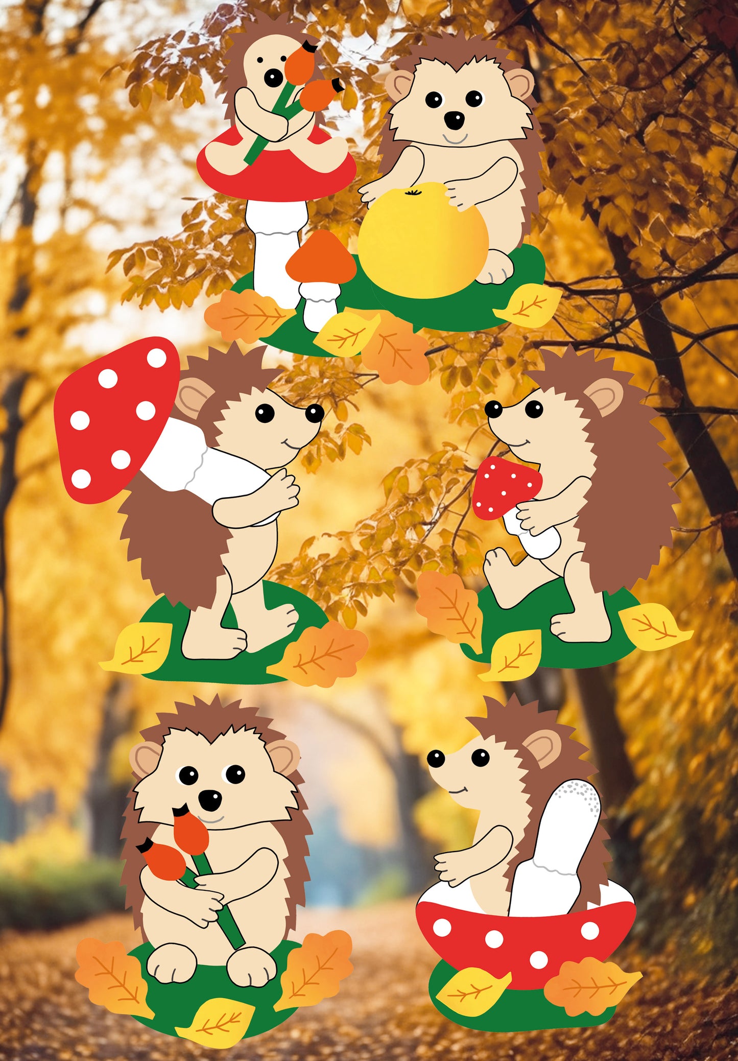 Fischer window pictures hedgehog fun in the forest