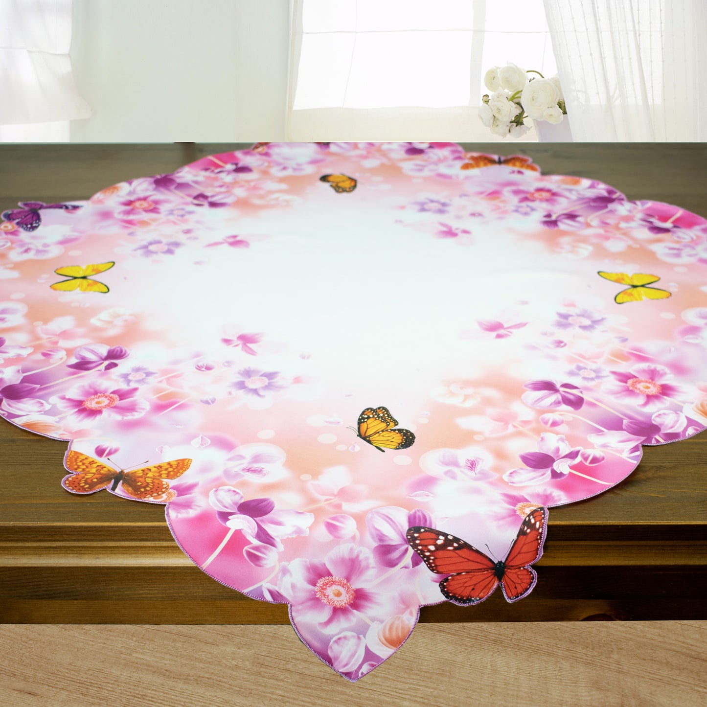 Fischer Fensterbilder Tischdecke Schmetterling