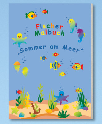 Fischer Fensterbilder Kinder Malbuch "Sommer am Meer" 12 Seiten zum Ausmalen