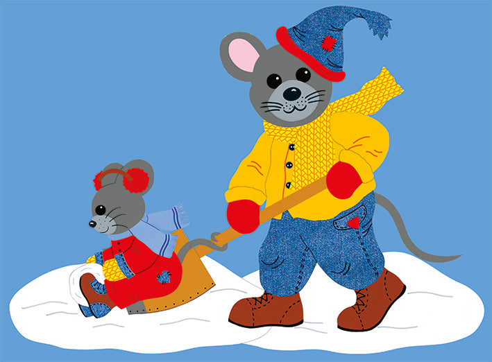 Fischer window pictures Max and Mimi in the snow