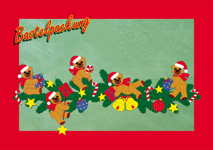 Fischer Fensterbilder Weihnachtliche Teddyranke