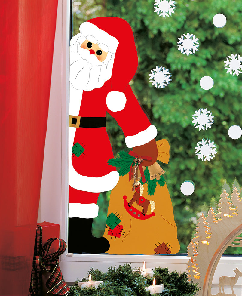 Fischer Fensterbilder Besuch vom Weihnachtsmann