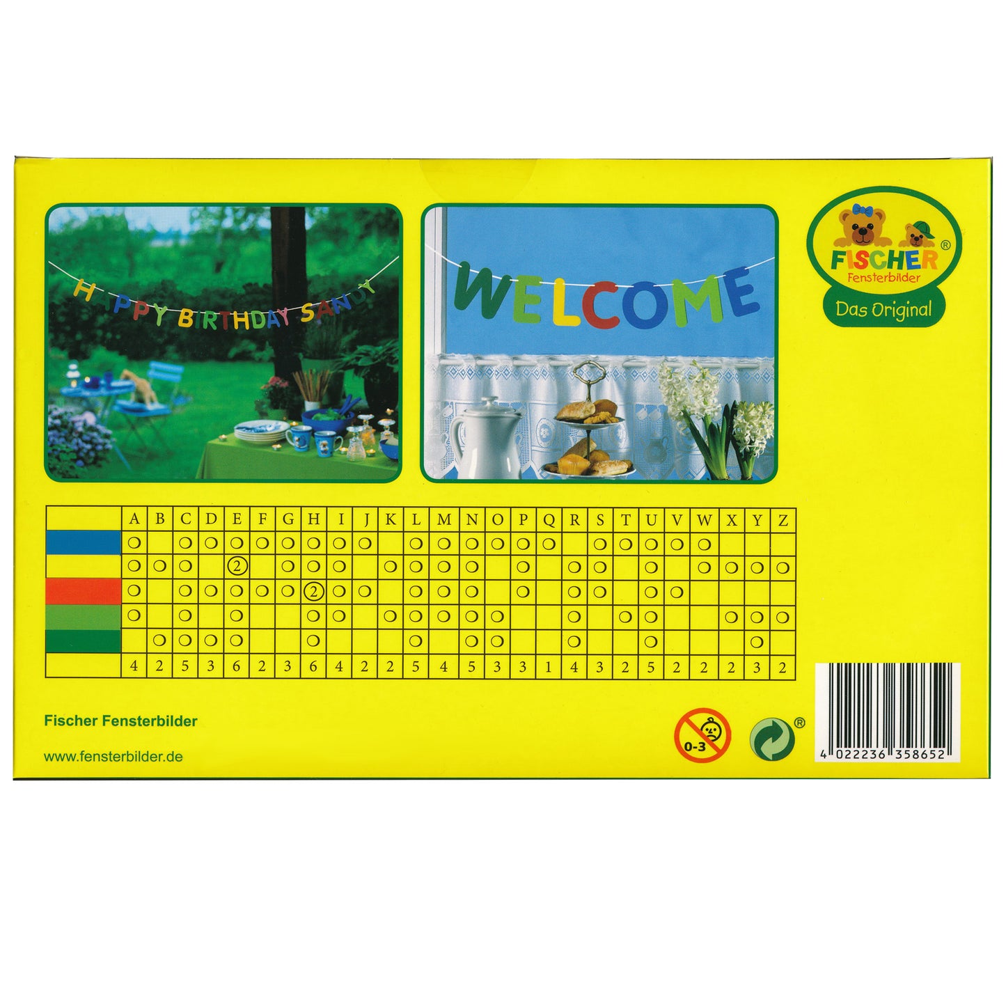 Fischer window pictures letter garland 3m