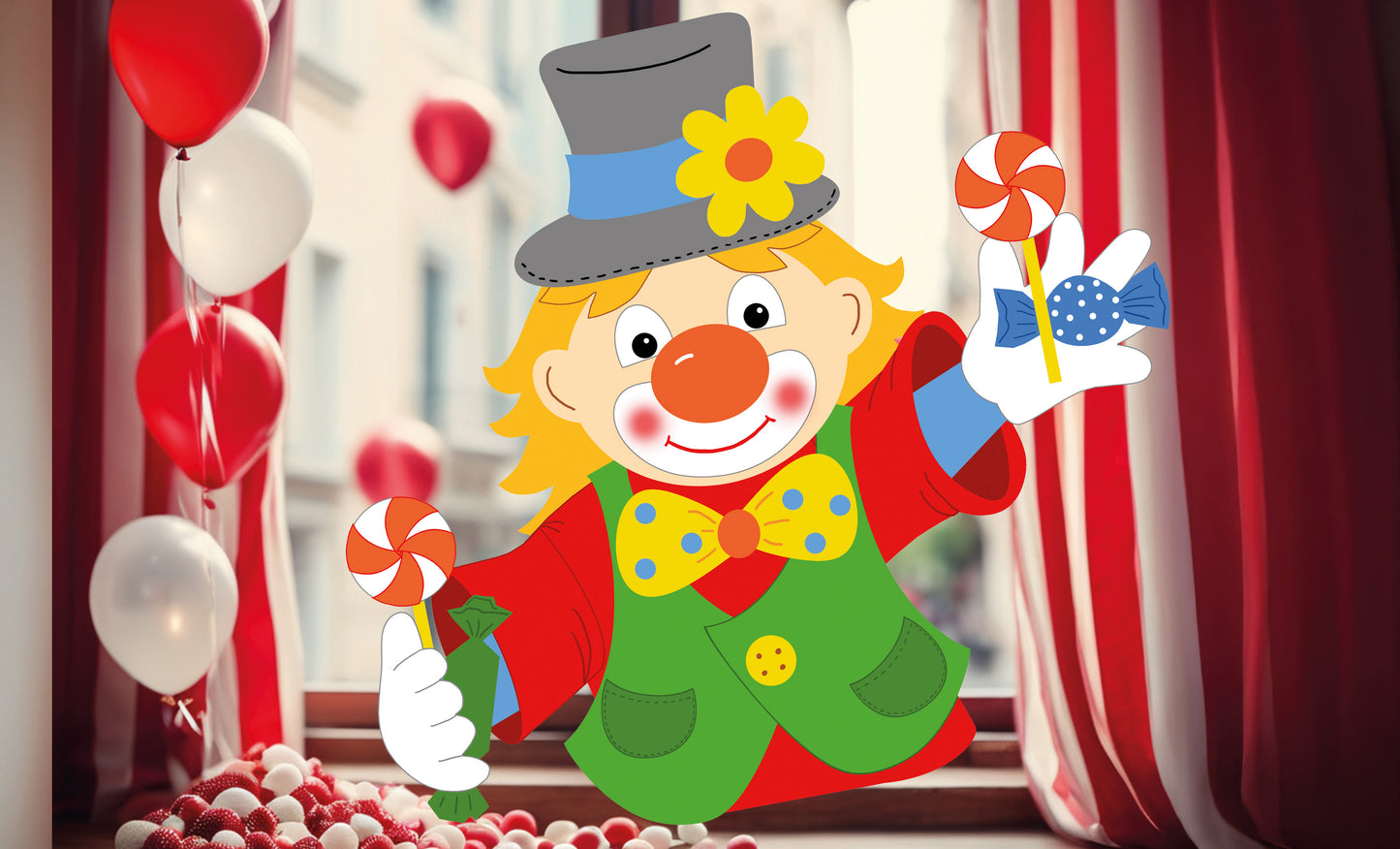 Fischer window pictures clown