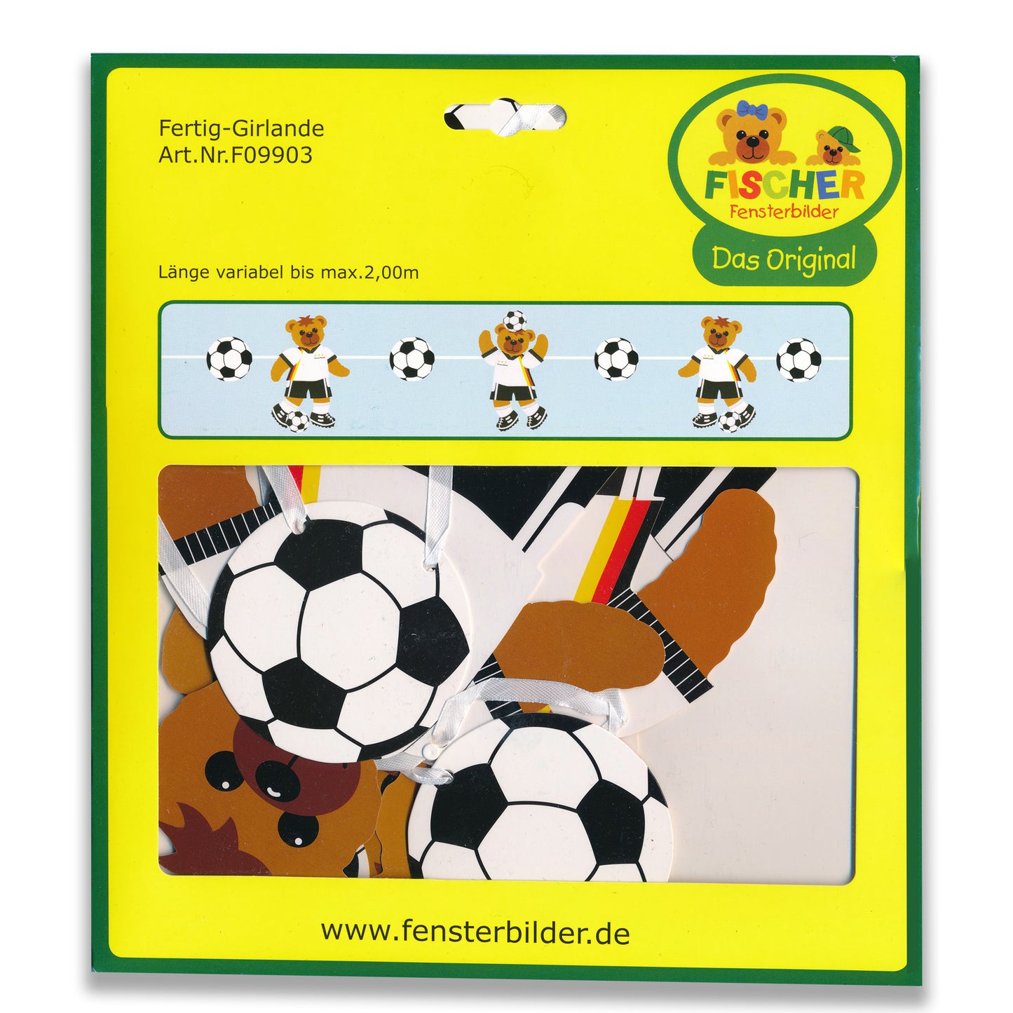Fischer window pictures football teddy garland 2m