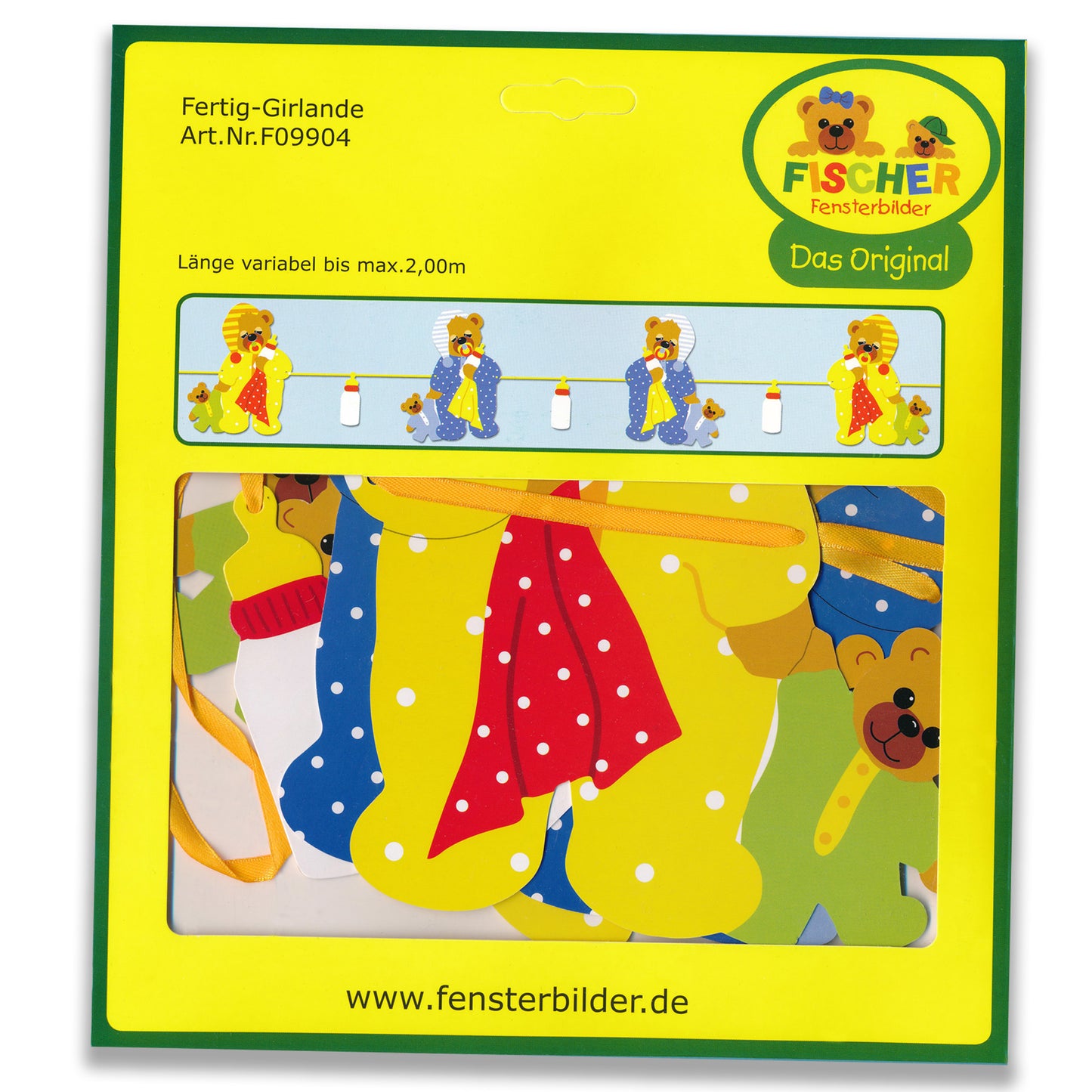 Fischer window pictures sleeping teddy garland 2m