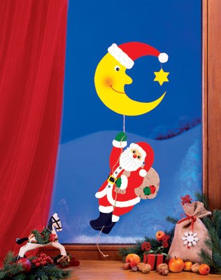 Fischer window pictures Santa Claus on the moon