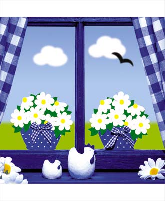 Fischer Fensterbilder Margeritentopf
