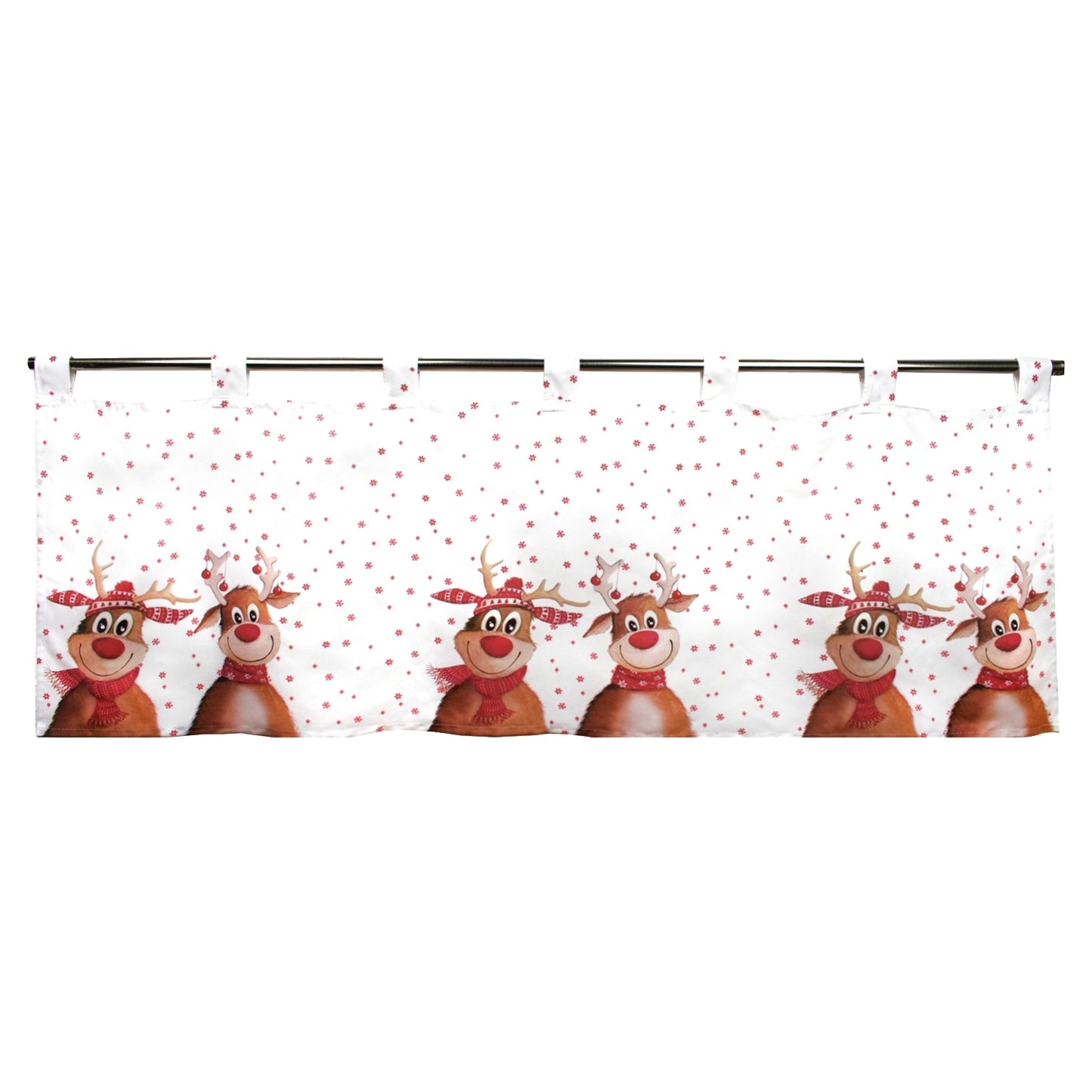 Fischer Fensterbilder- Scheibengardine mit Digitaldruck “Weihnachts Rentier“
