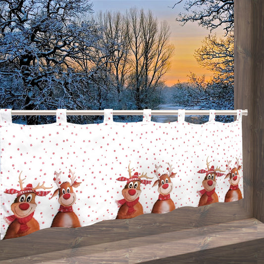 Fischer Fensterbilder- Scheibengardine mit Digitaldruck “Weihnachts Rentier“