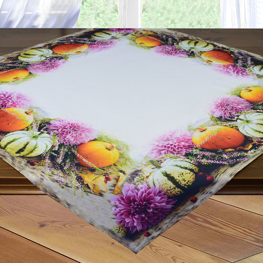 Fischer Fensterbilder Tischdecke Herbst Kürbis 85x85cm