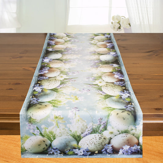 Fischer Fensterbilder Tischläufer "Ostereier mit Blumen" 40 x140 cm