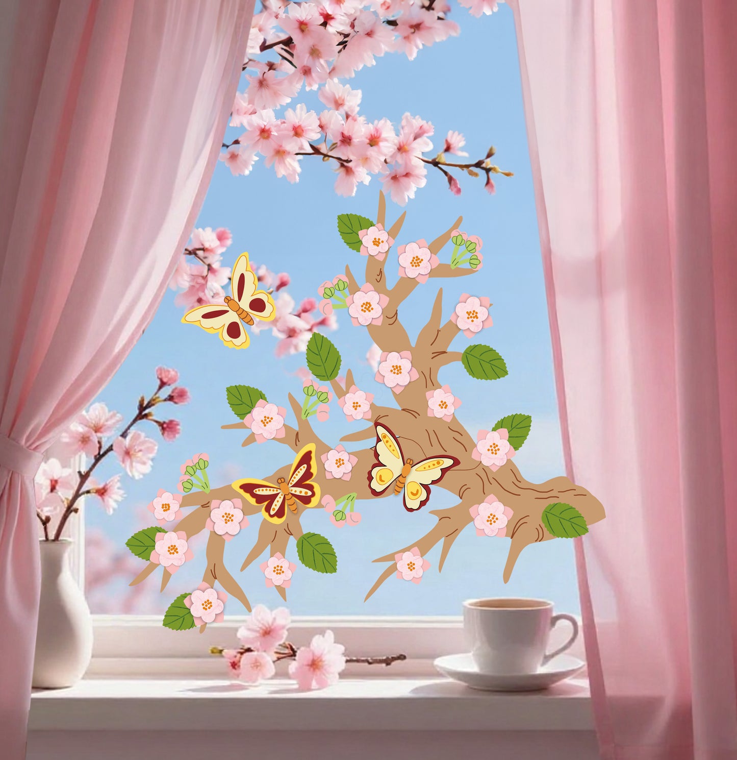 Fischer fensterbilder Kirschblütenzweig