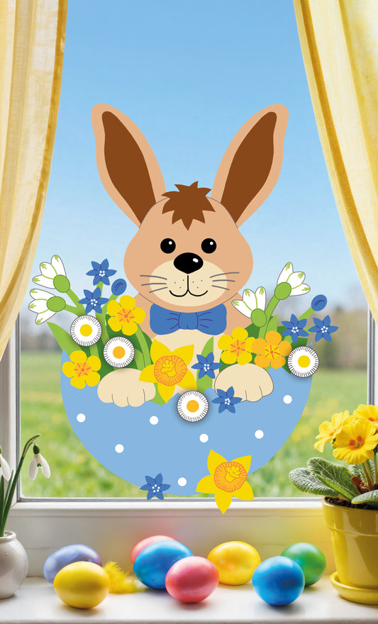 Fischer Fensterbilder Hase im Osterei