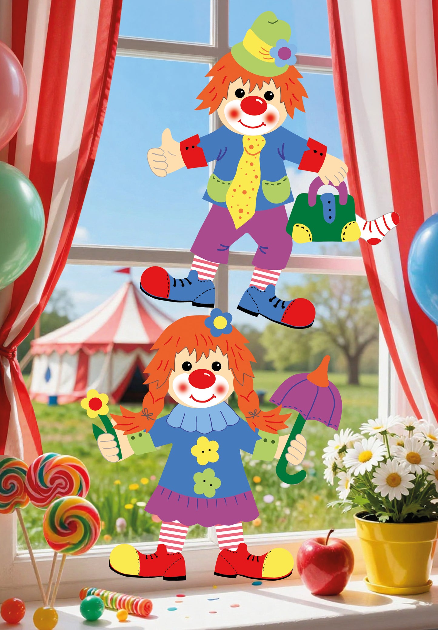 Fischer Fensterbilder Clowns